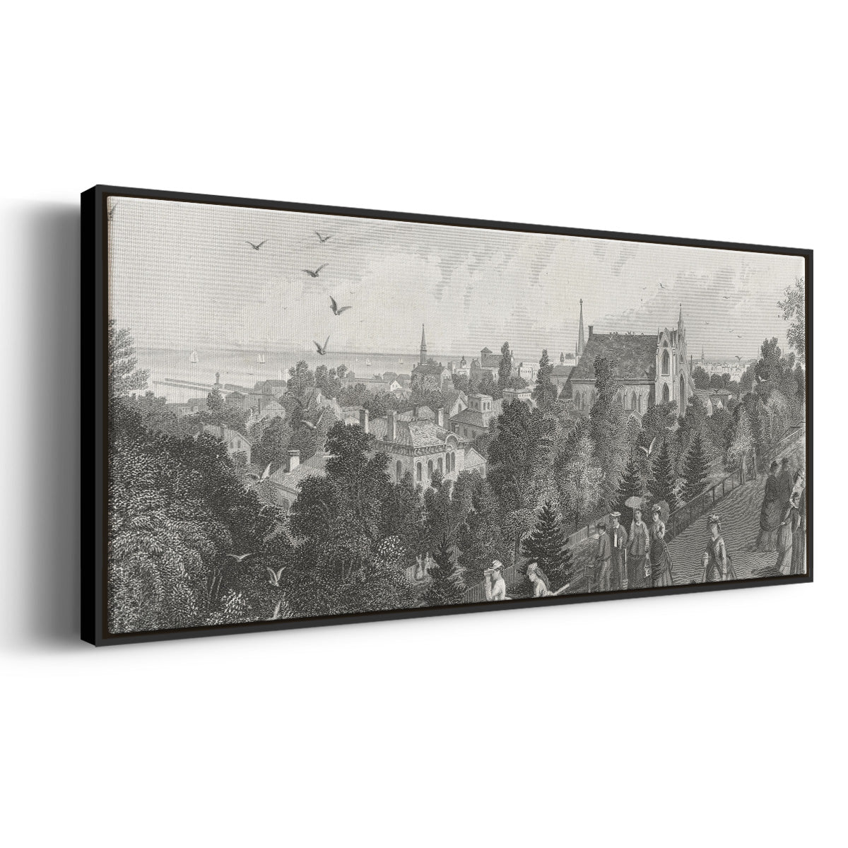 City of Cleveland - Floater Framed Canvas Print