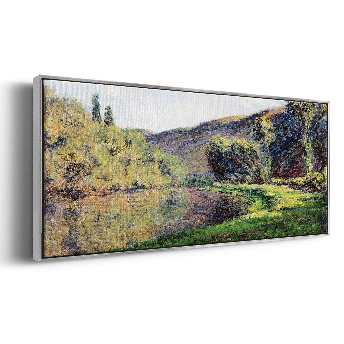 The Seine at Jeufosse, 1884 - Floater Framed Canvas Print