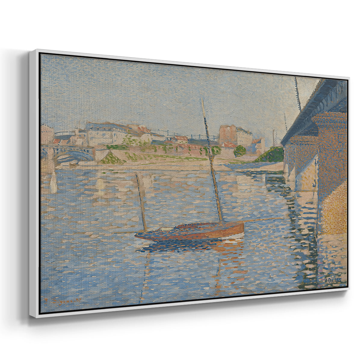 Le Clipper, Asnières, 1887 - Floater Framed Canvas Print