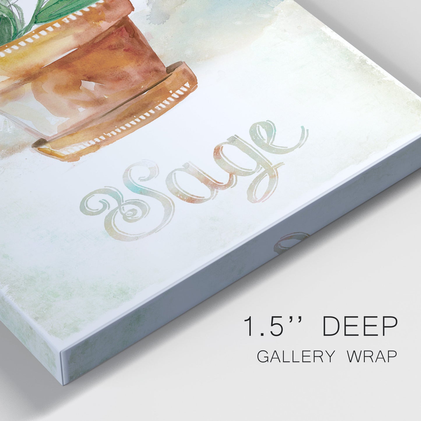 Potted Sage Premium Gallery Wrapped Canvas - Ready to Hang - Set of 2 - 8 x 12 Each