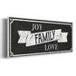 Joy Family Love - Floater Framed Canvas Print