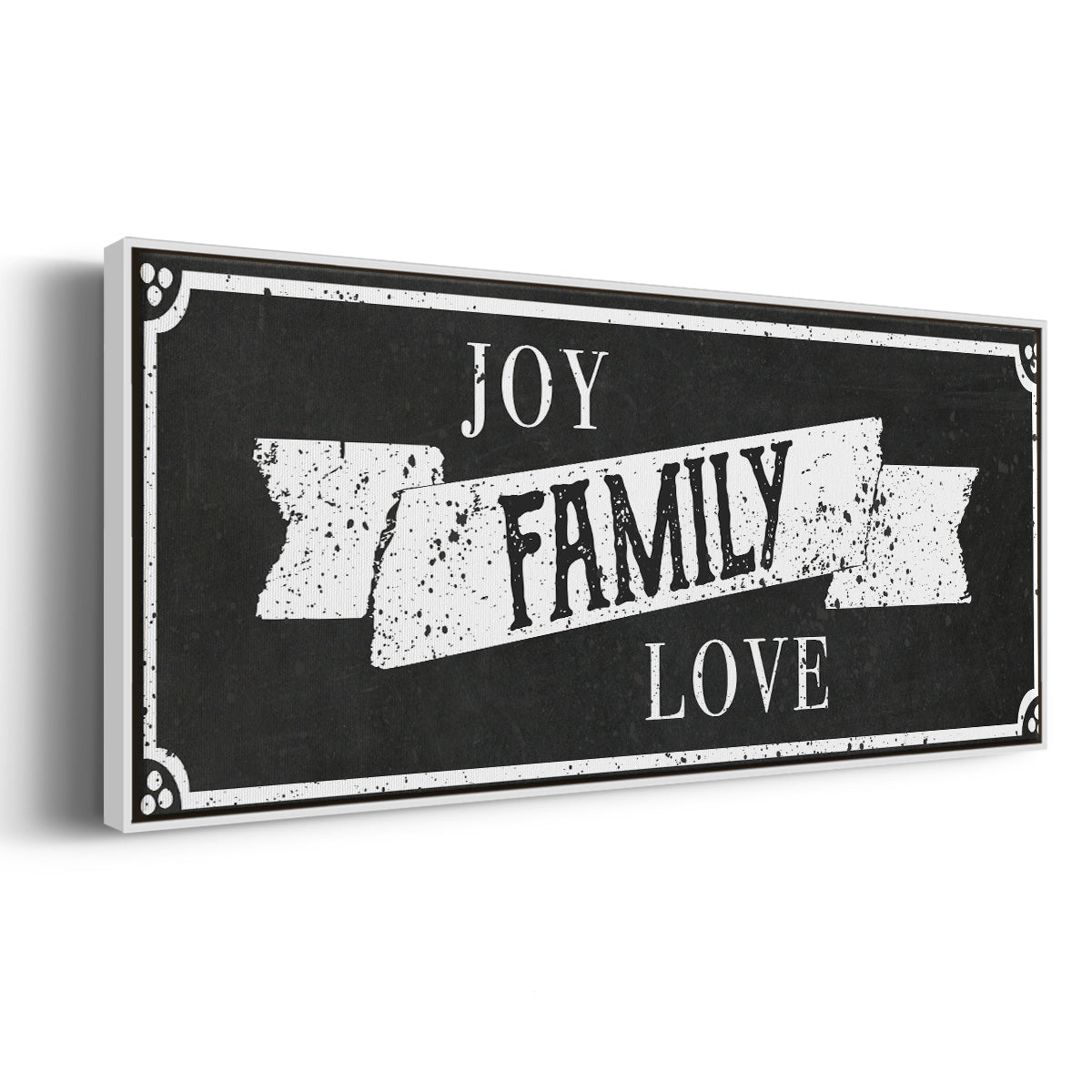 Joy Family Love - Floater Framed Canvas Print
