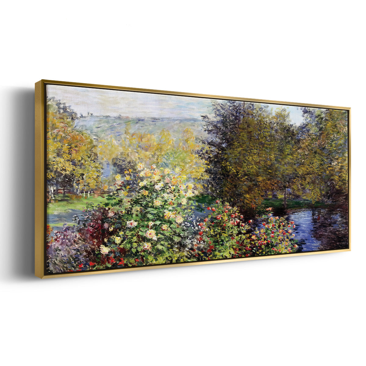 The Corner of the Garden at Montgeron, 1876 - Floater Framed Canvas Print