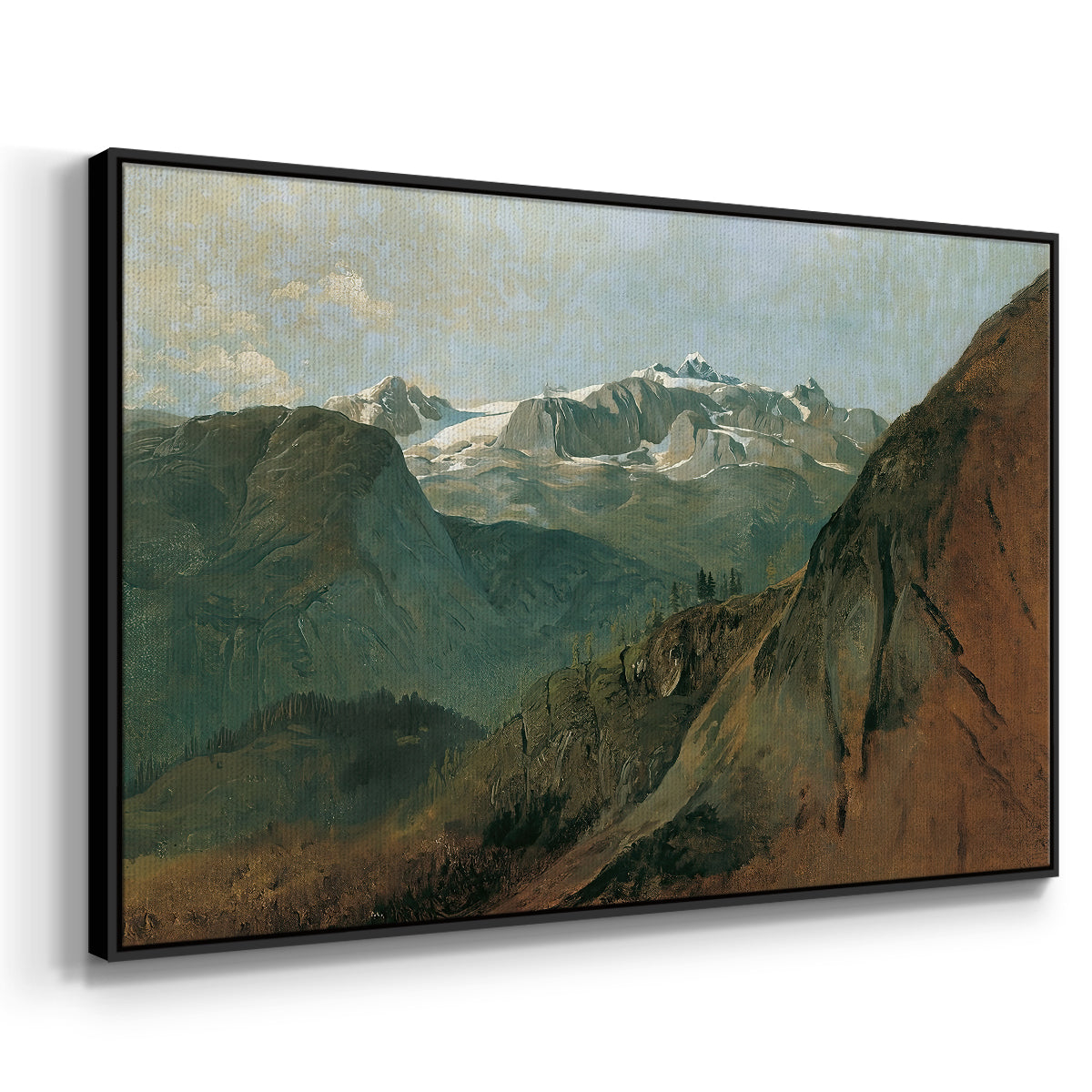 The Dachstein from the Plassen near Hallstatt, 1827 - Floater Framed Canvas Print