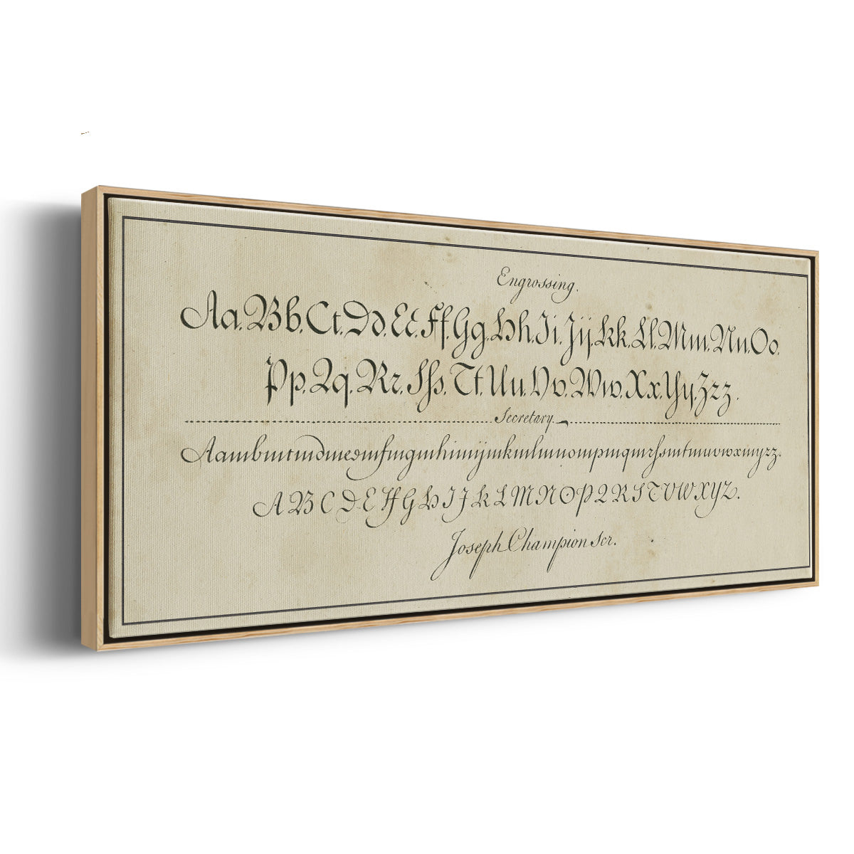 Manuscript Sampler V - Floater Framed Canvas Print