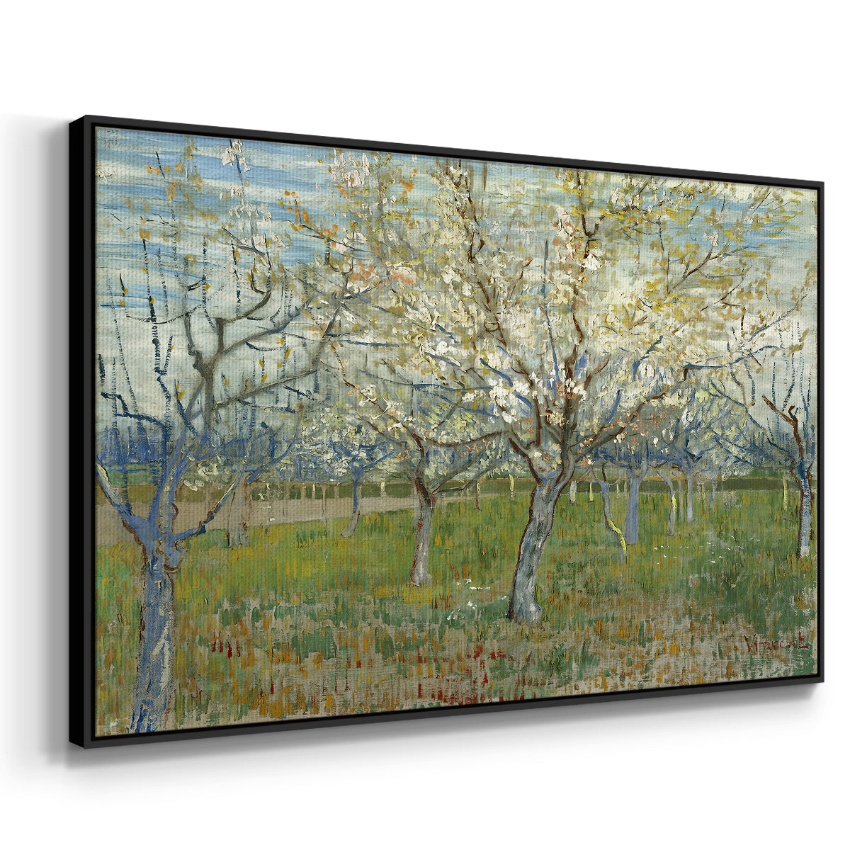The Pink Orchard, 1888 - Floater Framed Canvas Print
