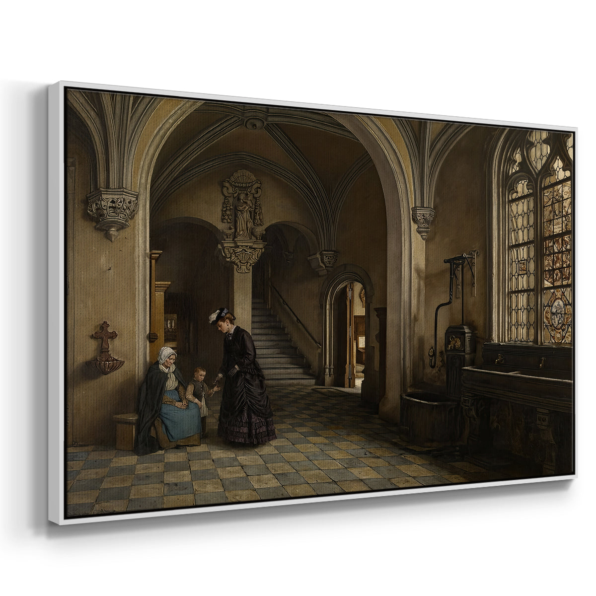 Interior of the Church of Saint Paul in Antwerp, c. 1865-1869 - Floater Framed Canvas Print