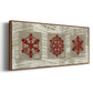 Burlap Music Snowflakes - Floater Framed Canvas Print