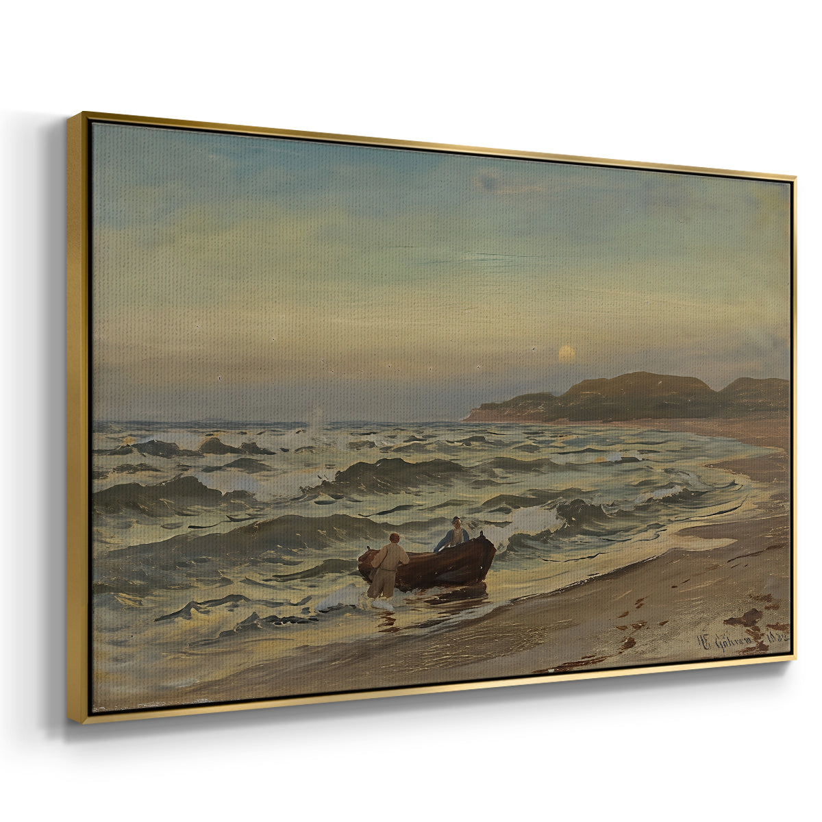 Storm at Rügen, 1882 - Floater Framed Canvas Print