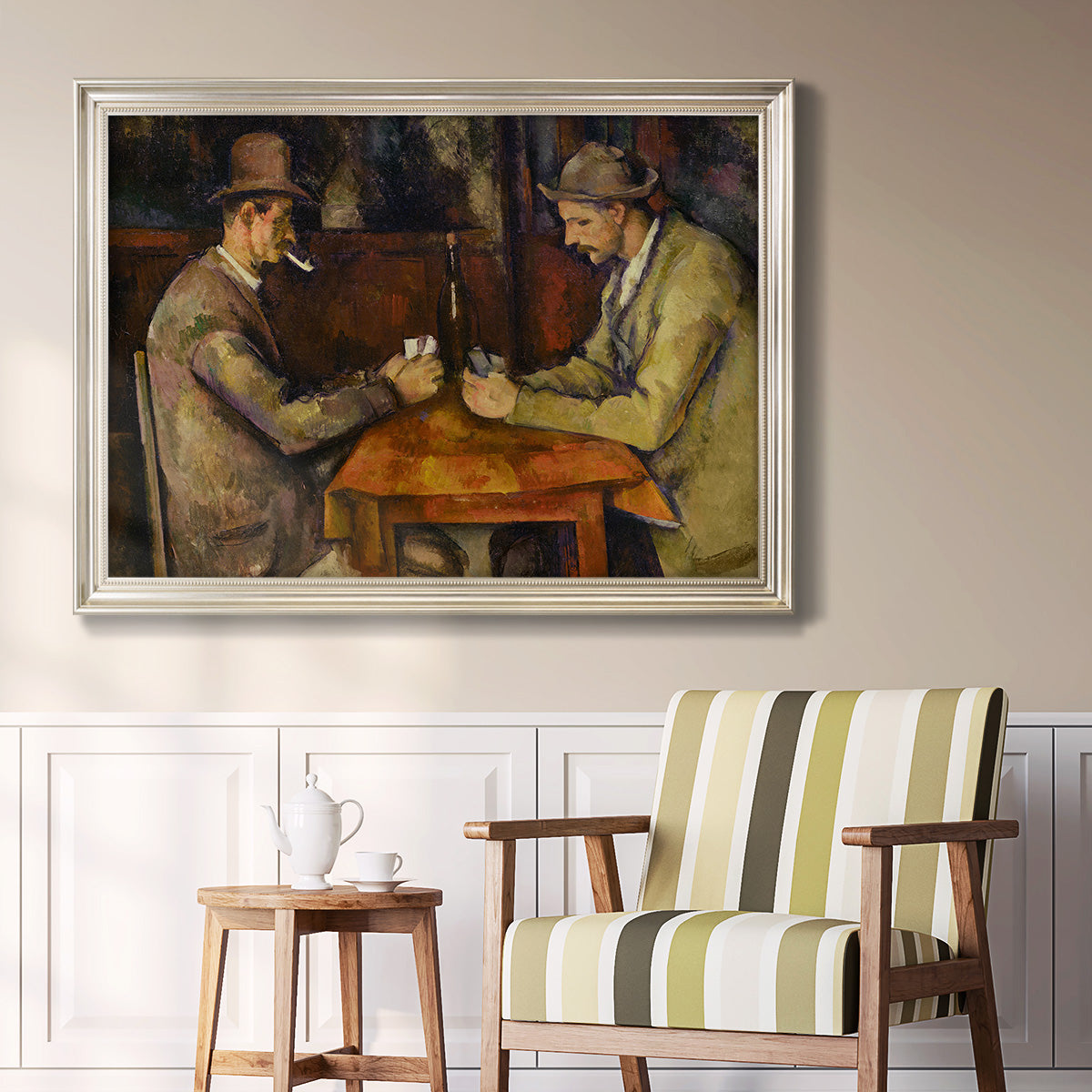 The Card Players - Ornate Framed Canvas Print