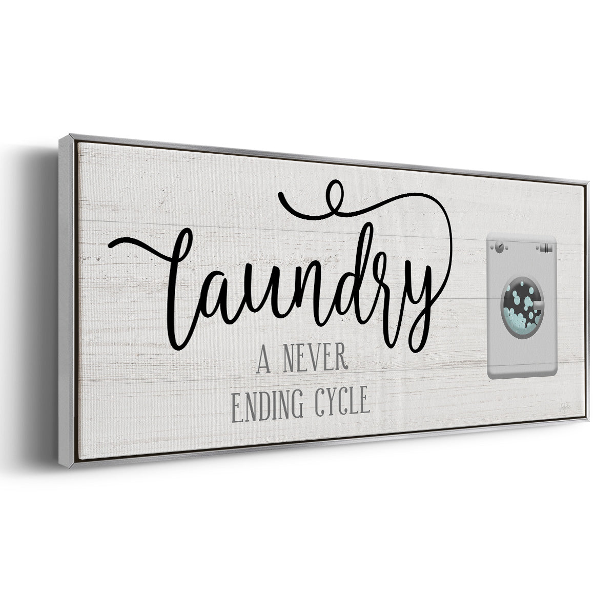 Never Ending Laundry - Floater Framed Canvas Print
