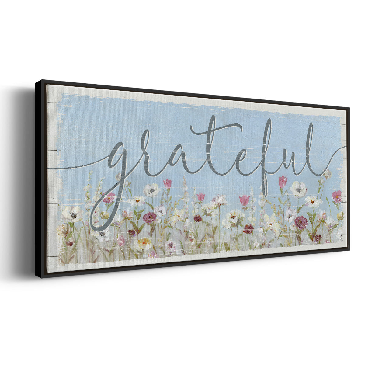Bloomin Around Grateful - Floater Framed Canvas Print
