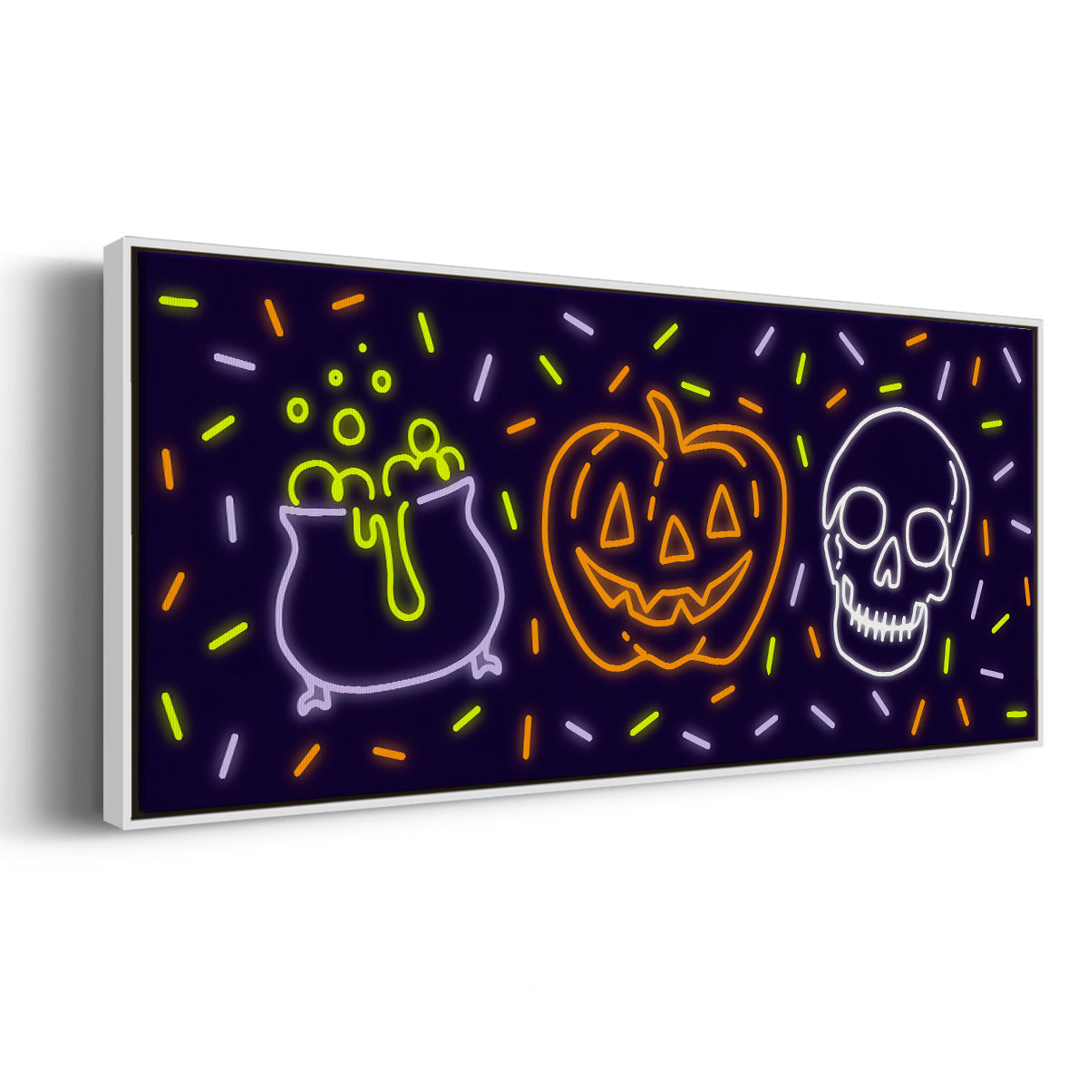 Neon Halloween Collection D - Floater Framed Canvas Print