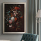 Classical floral still life painting by Jan van Huysum in an {frame_style_descriptor} displayed in a neutral interior setting.