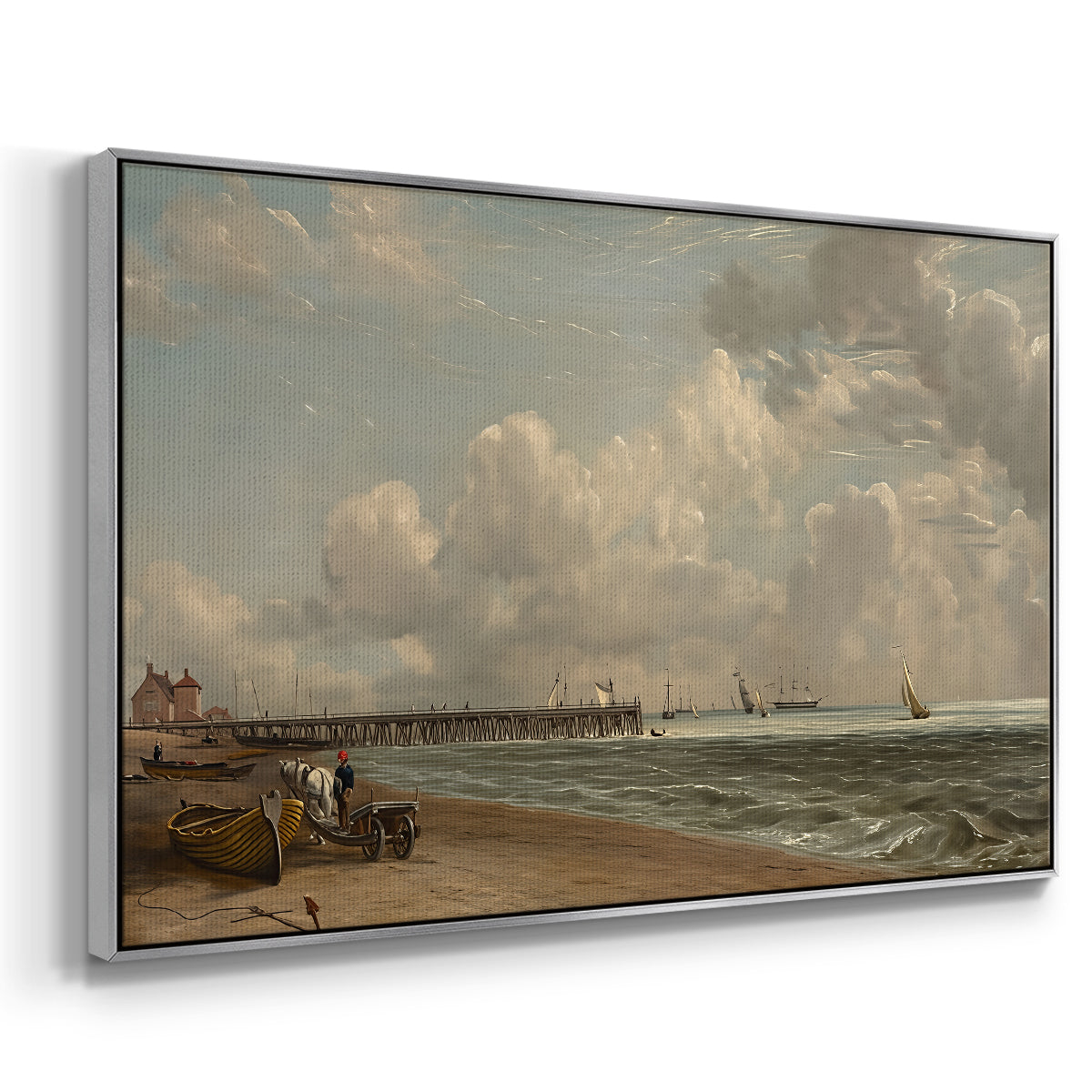 Yarmouth Jetty, 1822 - Floater Framed Canvas Print