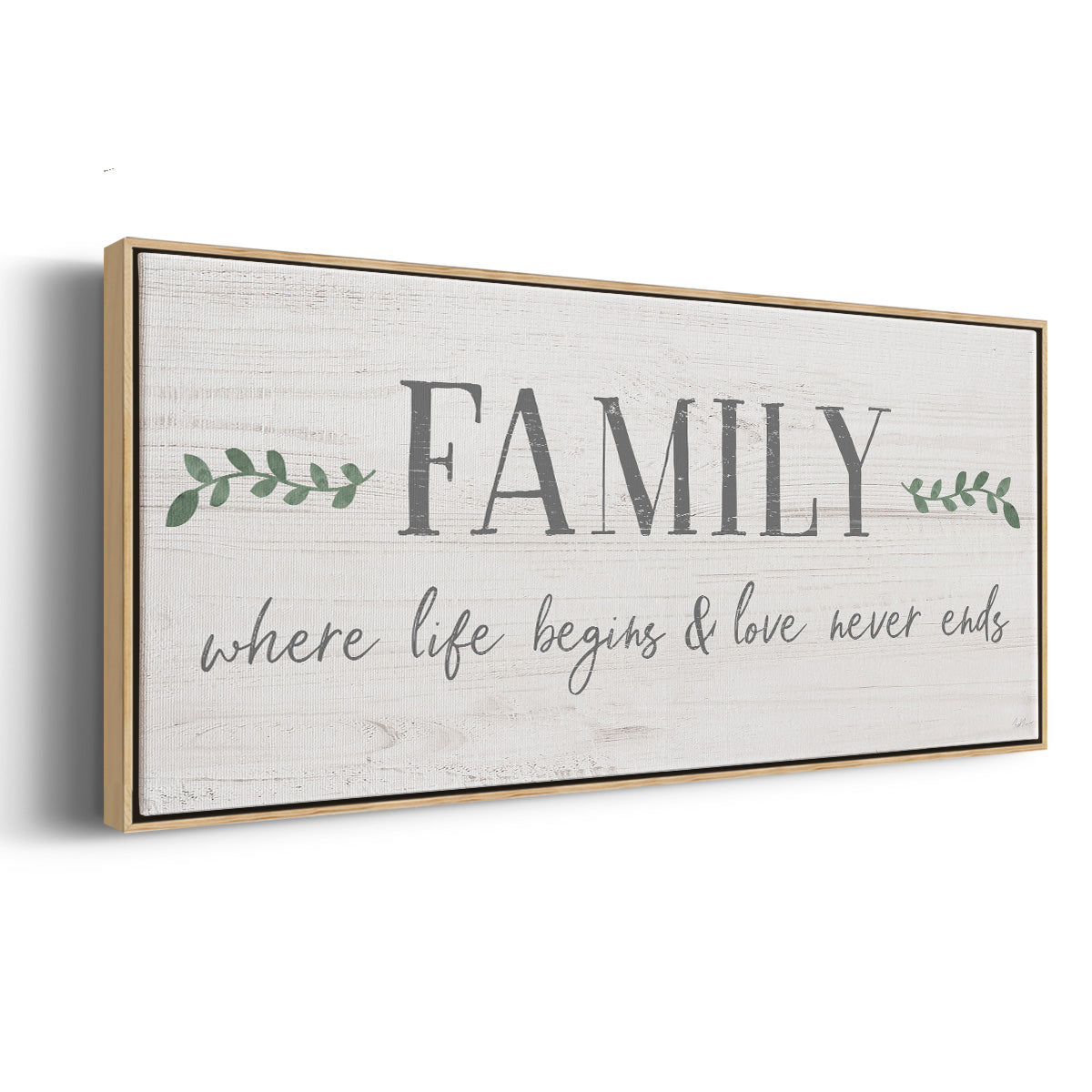Love Never Ends - Floater Framed Canvas Print