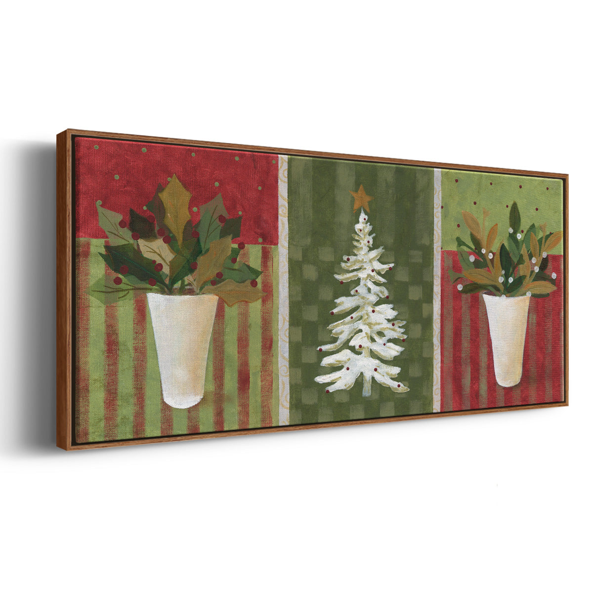 Holiday Greenery - Floater Framed Canvas Print