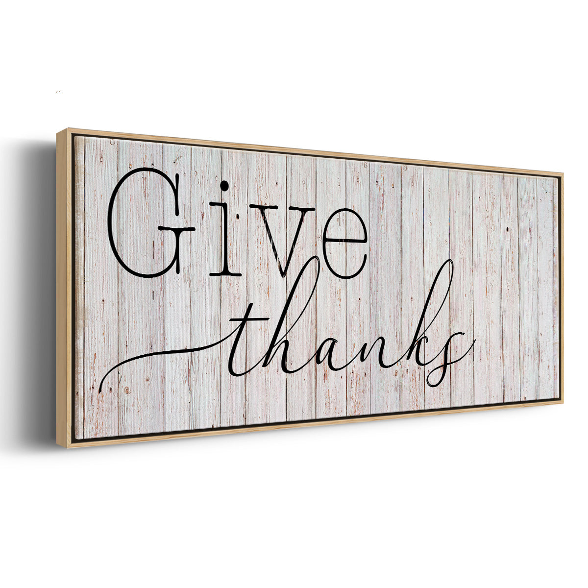 Give Thanks - Floater Framed Canvas Print