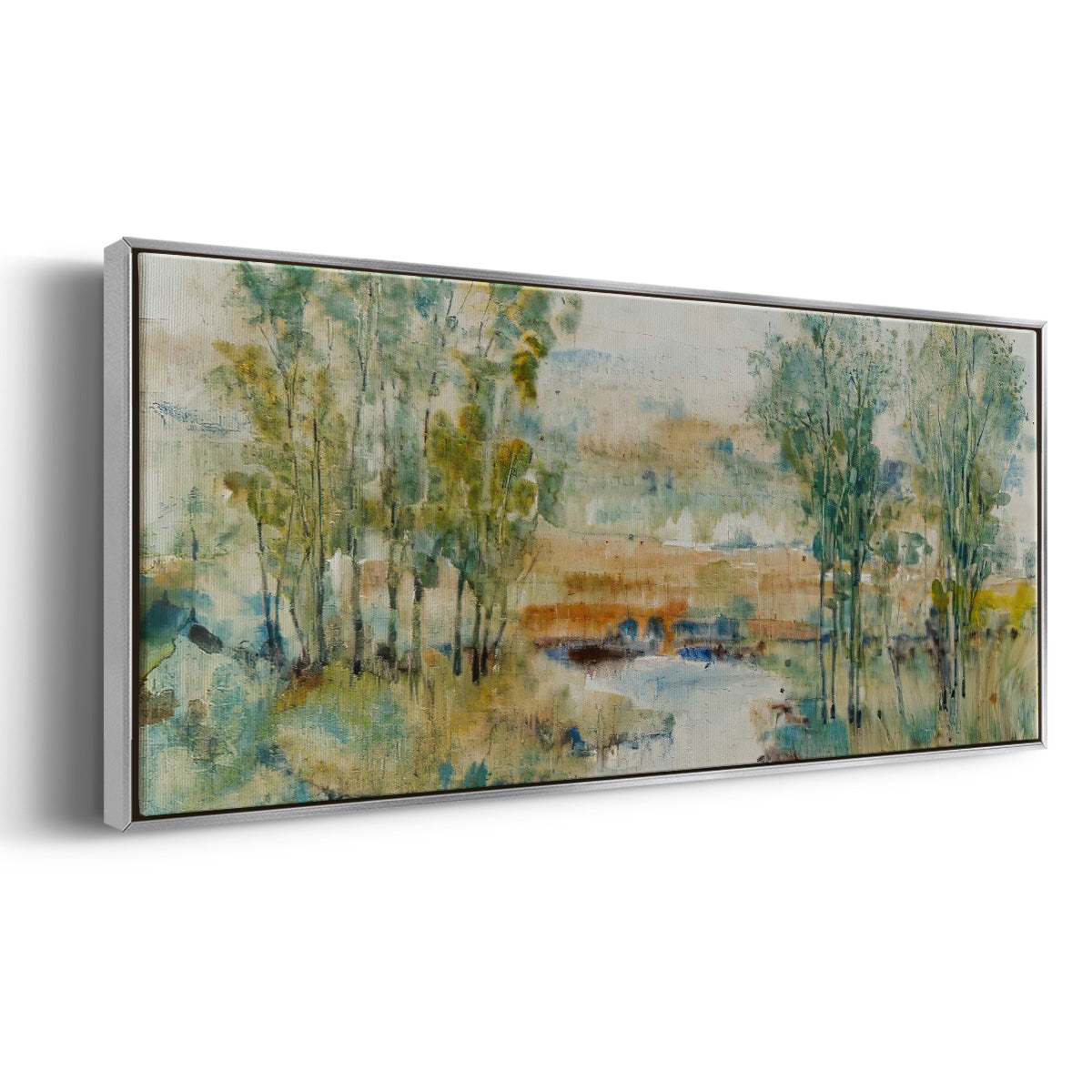 Trees on the Creek II - Floater Framed Canvas Print