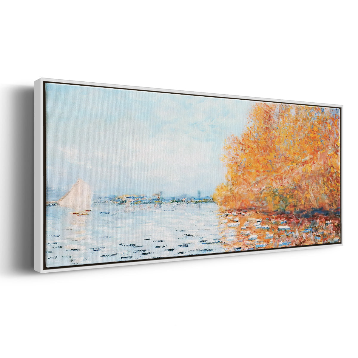 The Seine at Argentuil, 1874 - Floater Framed Canvas Print