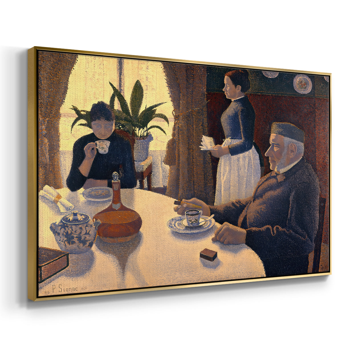 The Dining Room (Breakfast), 1886-1887 - Floater Framed Canvas Print