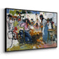 Net Menders in Valencia, 1909 - Floater Framed Canvas Print
