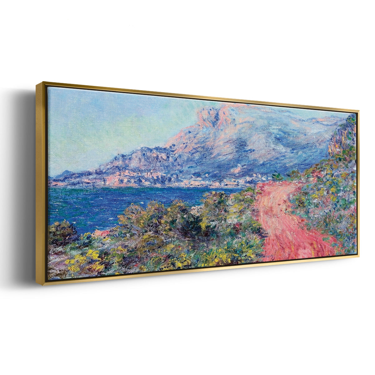 The Red Road Near Menton, 1884 - Floater Framed Canvas Print