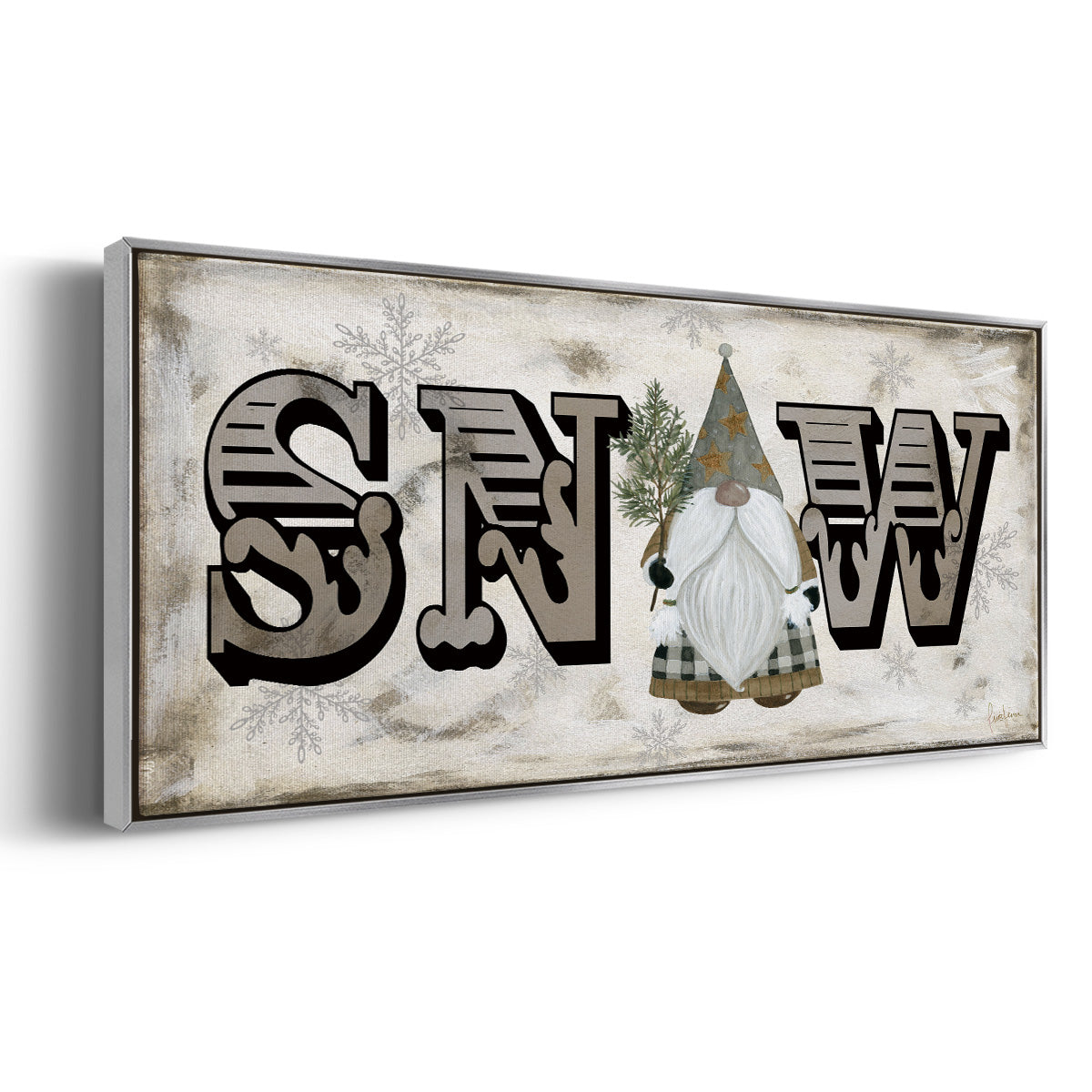 Winter Wonderland Friend Snow - Floater Framed Canvas Print
