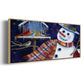 Snow Friends - Floater Framed Canvas Print