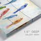 Close-up view of wrapped canvas corner featuring whimsical animal chatter illustration.