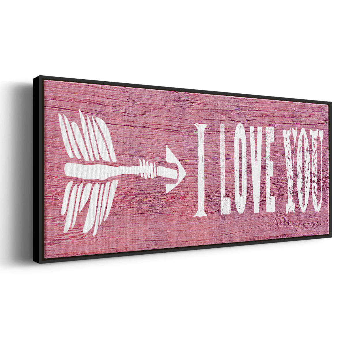 I Love You - Floater Framed Canvas Print