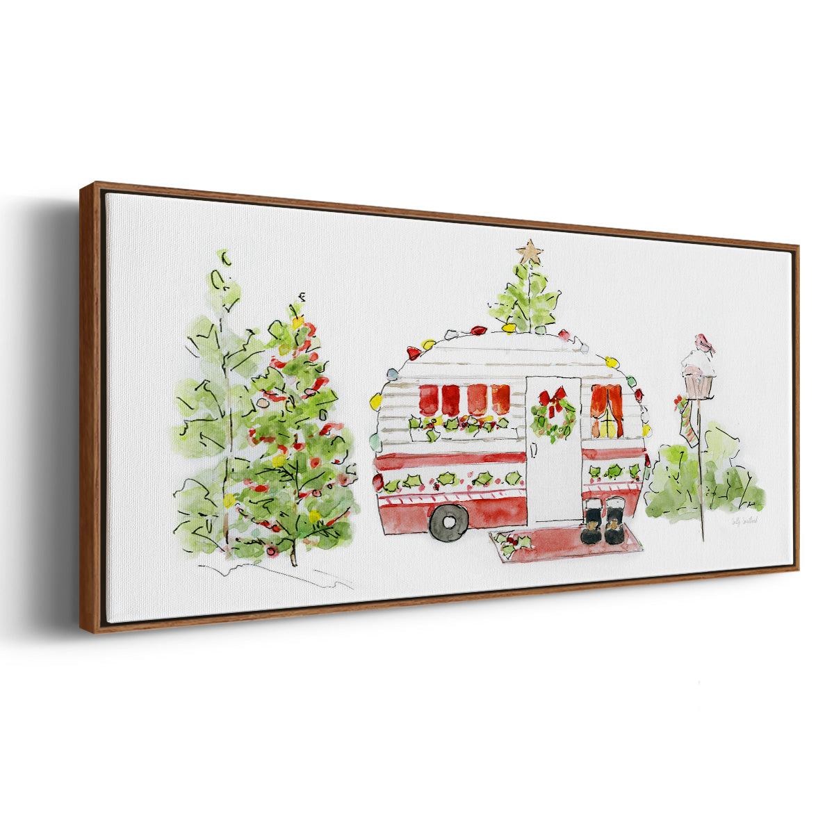 Holiday Camper II - Floater Framed Canvas Print
