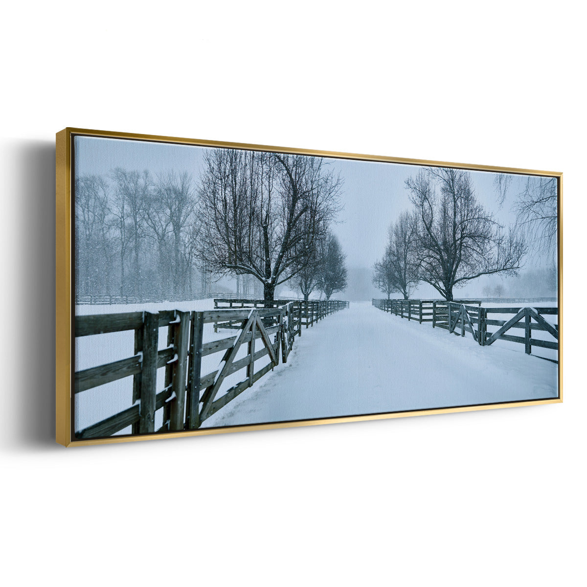 Snowy Road II - Floater Framed Canvas Print