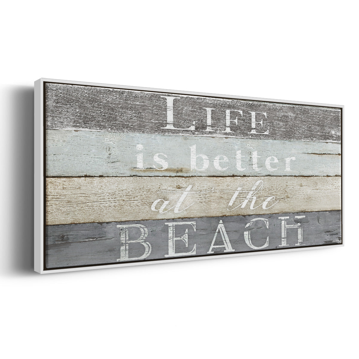Life Better Beach - Floater Framed Canvas Print
