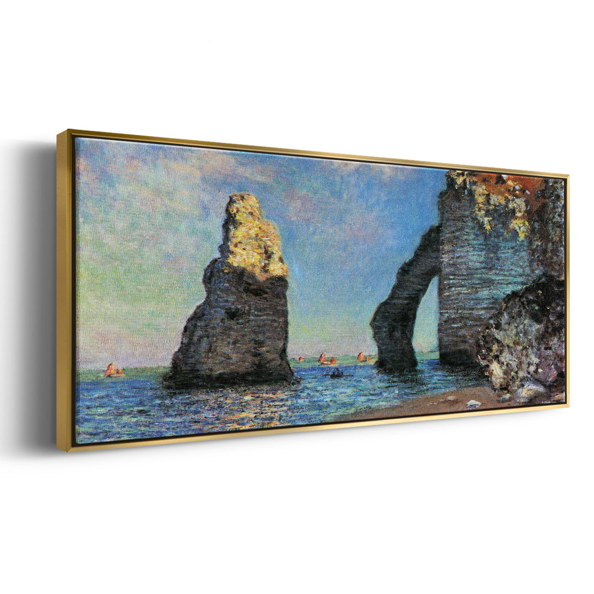The Rocky Cliffs of Étretat - Floater Framed Canvas Print