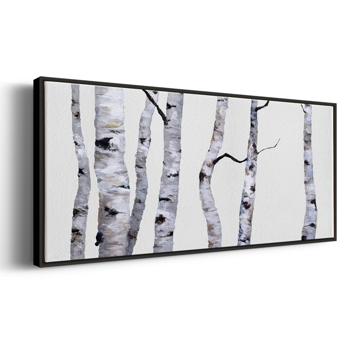 Birch Trees I - Floater Framed Canvas Print