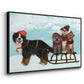 Christmas Mutt Sled - Floater Framed Canvas Print