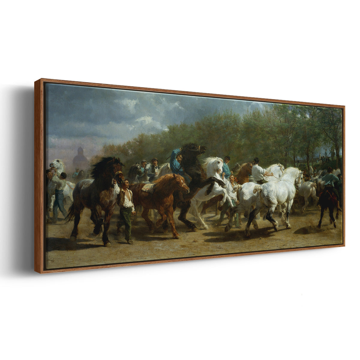 The Horse Fair - Floater Framed Canvas Print