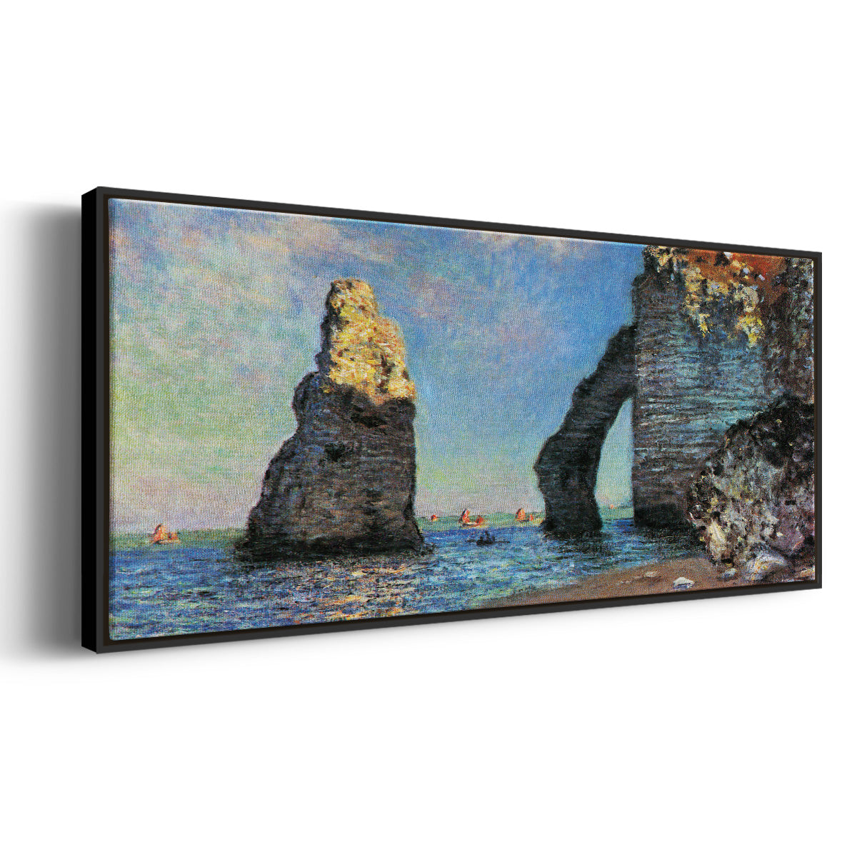 The Rocky Cliffs of Étretat - Floater Framed Canvas Print