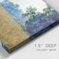 Close-up view of wrapped canvas corner featuring oat field with scattered poppies.