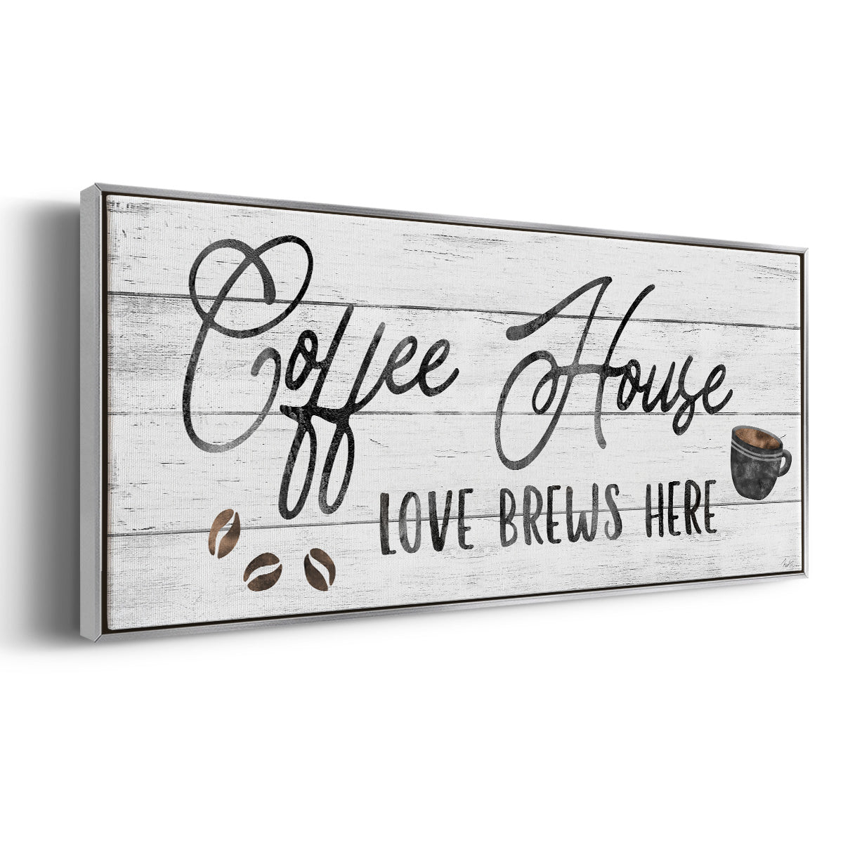 Love Brews - Floater Framed Canvas Print