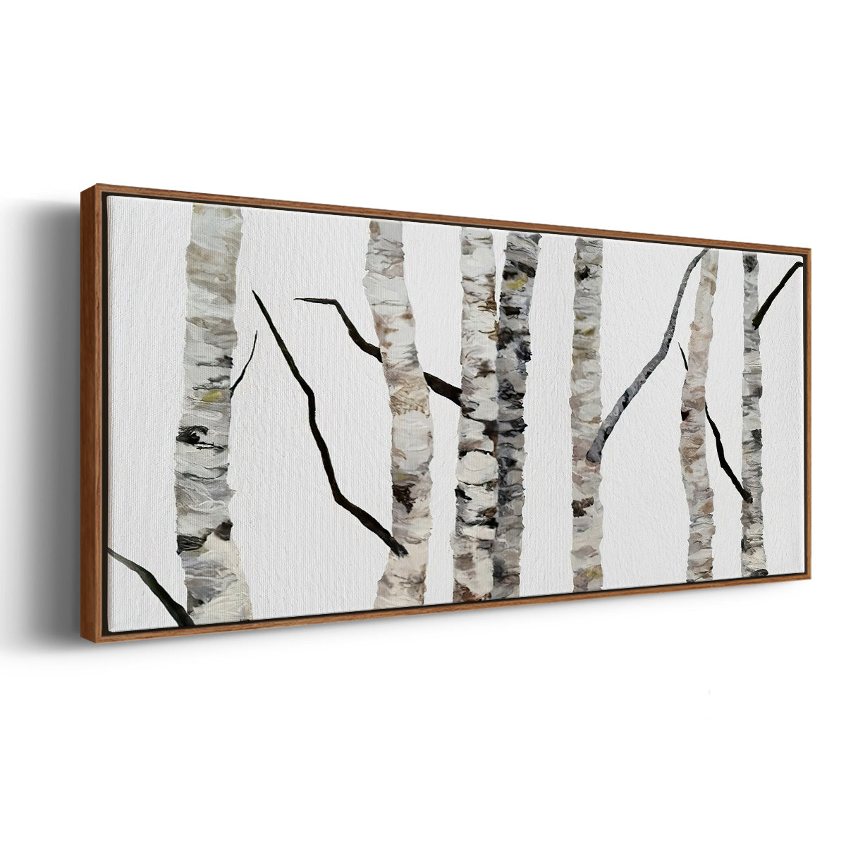 Birch Trees II - Floater Framed Canvas Print
