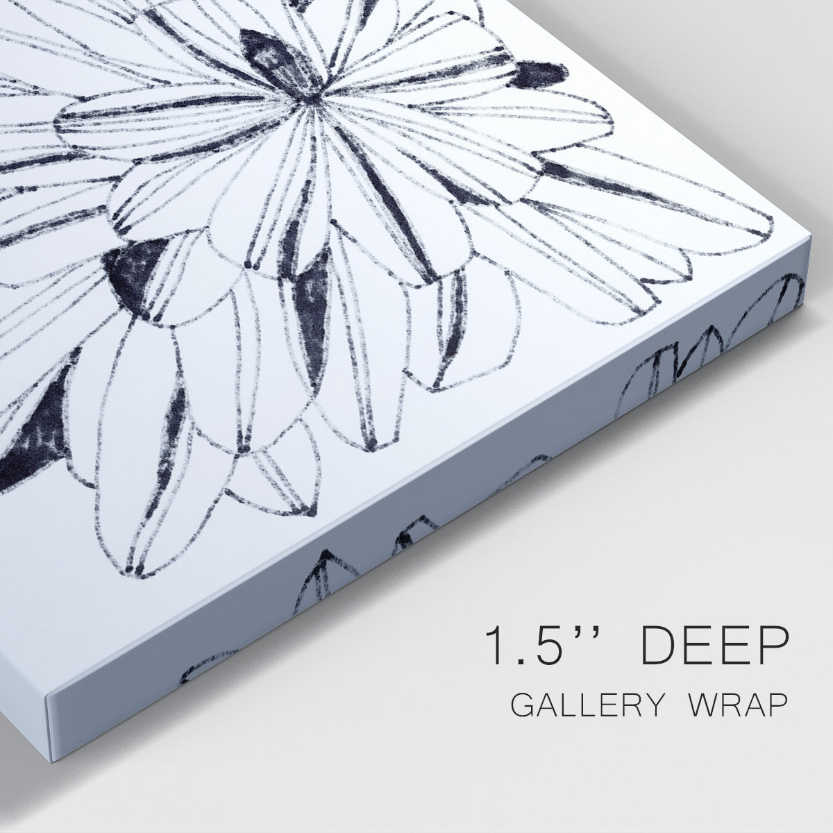 Monochrome Kaleidoscope II Premium Gallery Wrapped Canvas - Ready to Hang