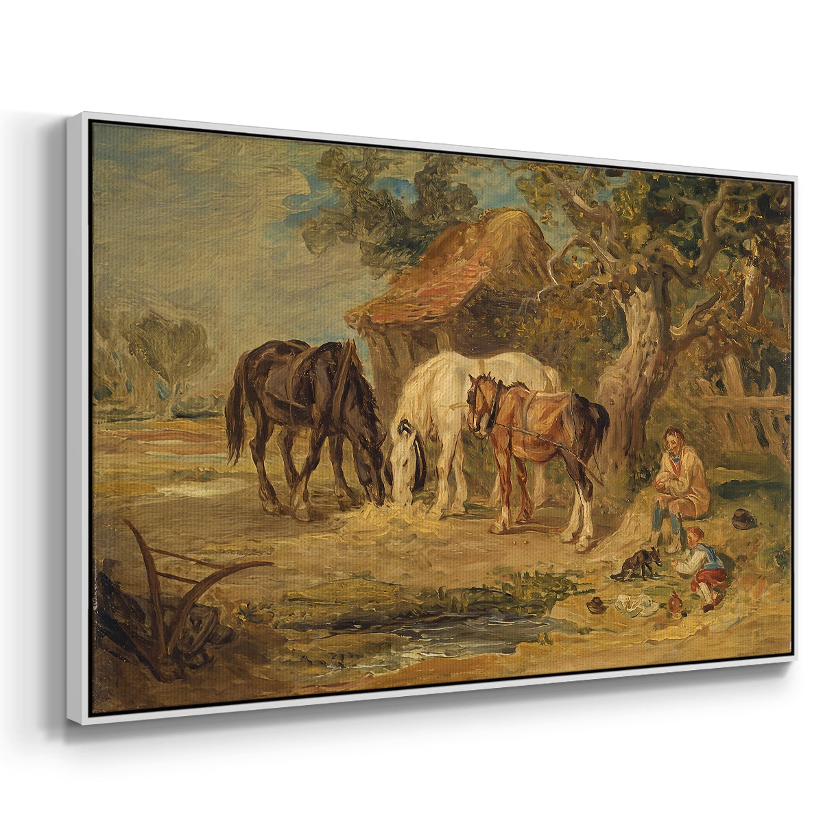 The Midday Meal, 1835 - Floater Framed Canvas Print