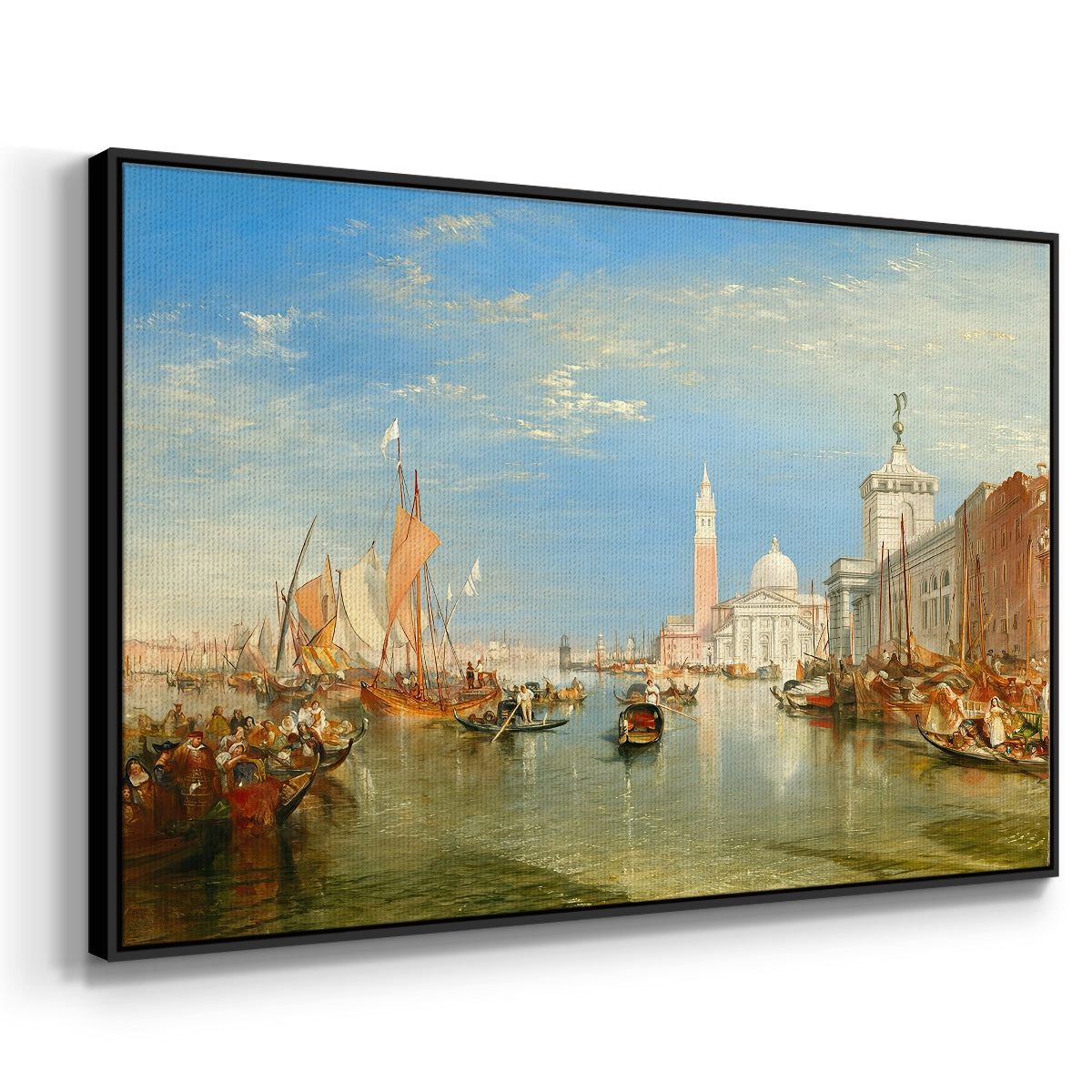 Venice: The Dogana and San Giorgio Maggiore, 1834 - Floater Framed Canvas Print
