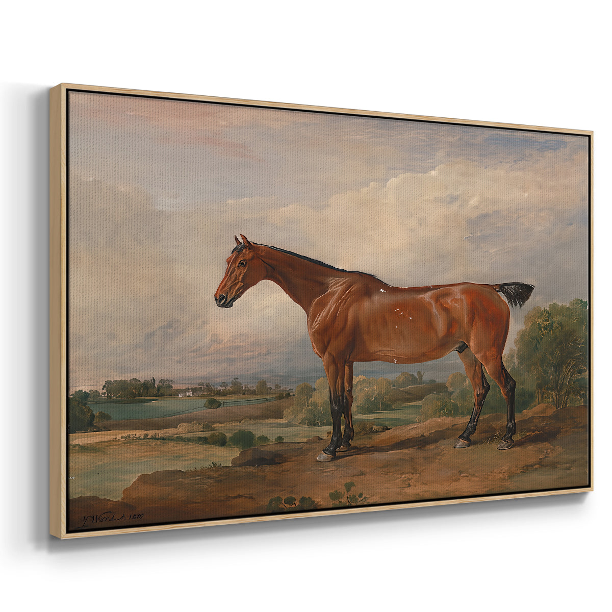 A Hunter in a Landscape, c. 1810 - Floater Framed Canvas Print