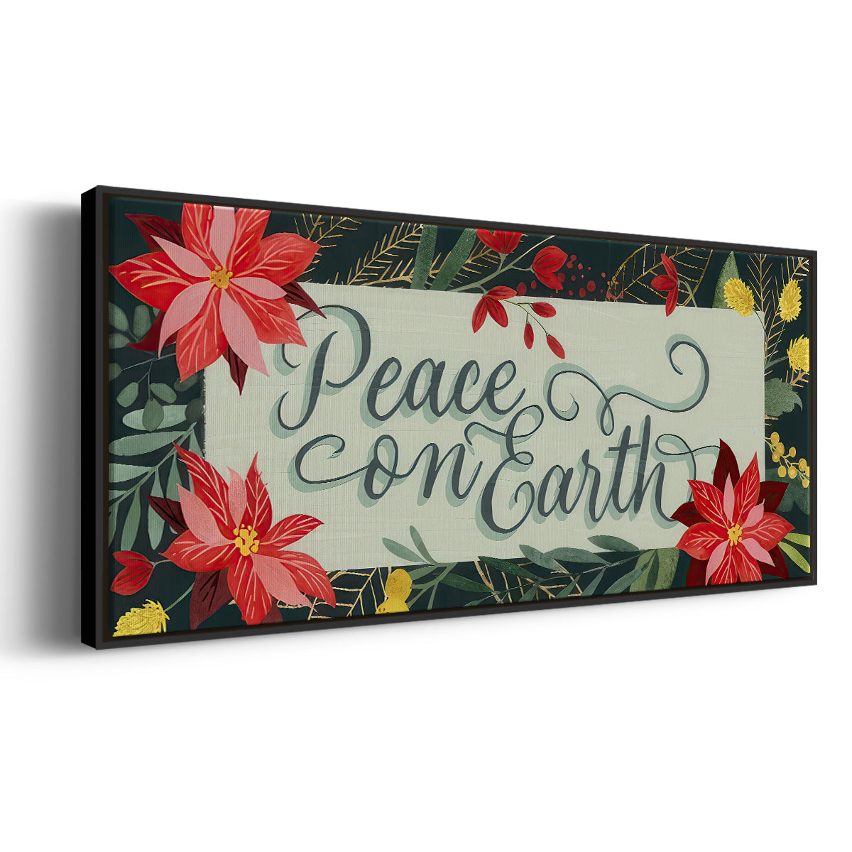 Bright Christmas Night Collection D - Floater Framed Canvas Print
