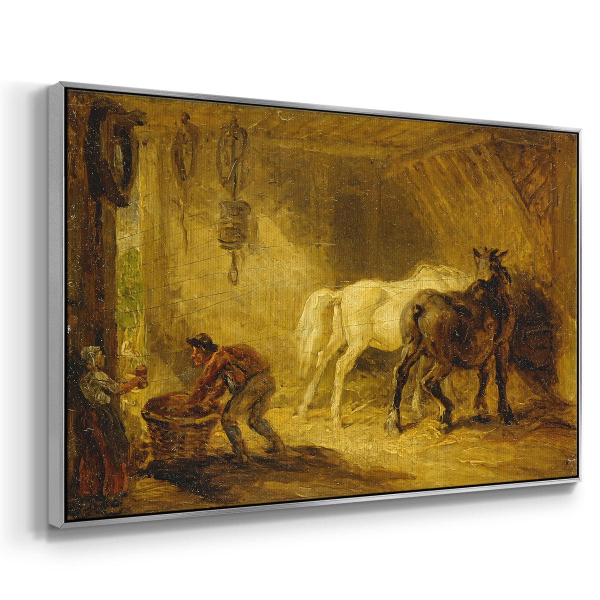 Heath Ewe and Lambs, 1810 - Floater Framed Canvas Print