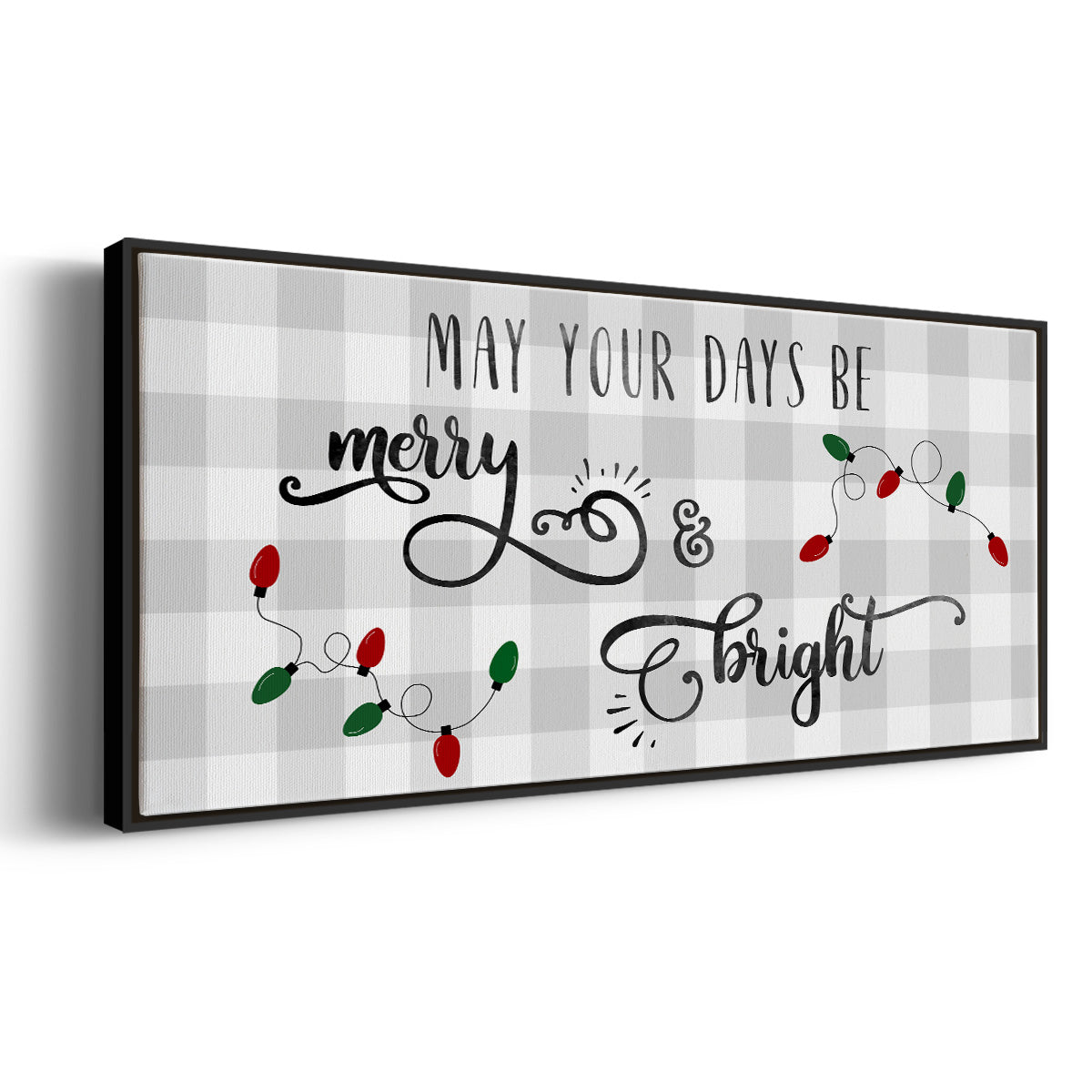 Buffalo Check Merry - Floater Framed Canvas Print