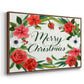 Christmas Flora Wreath Collection A - Framed Gallery Wrapped Canvas in Floating Frame